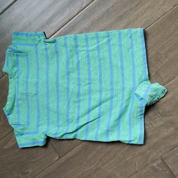 Primary romper green and blue striped 0-3 months - Picture 2 of 3